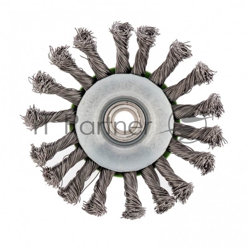 Щетка для УШМ, 115 мм, М14, Тарелка, крученая проволока 0,5 мм// Сибртех