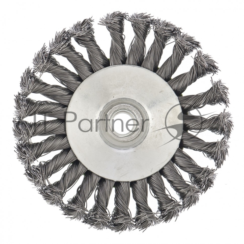 Щетка для УШМ, 125 мм, М14, Тарелка, крученая проволока 0,5 мм// Сибртех