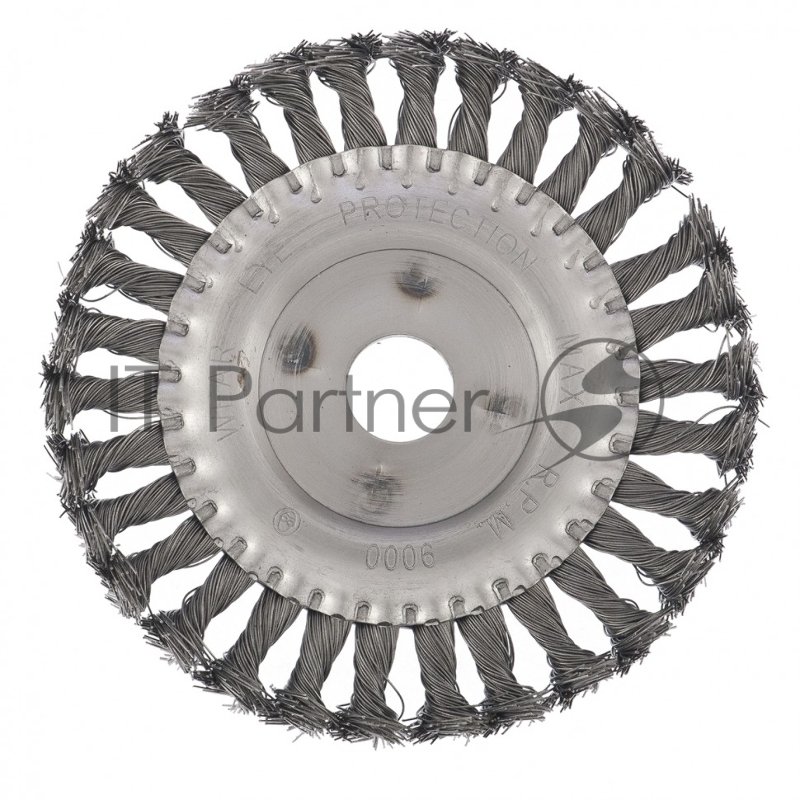 Щетка для УШМ, 150 мм, посадка 22,2 мм, Плоская, крученая проволока 0,5 мм// Сибртех