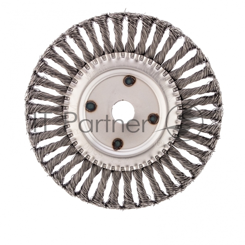 Щетка для УШМ, 200 мм, посадка 22,2 мм, Плоская, крученая проволока 0,5 мм// Сибртех