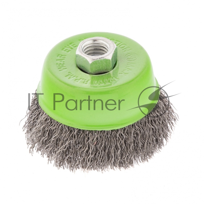 Щетка для УШМ, 75 мм, М14, чашка, витая проволока// Сибртех