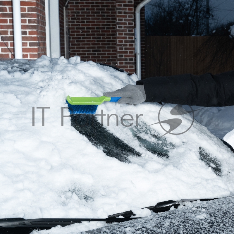 Щетка-сметка для снега со скребком, мягкая рукоятка, 425 мм// Сибртех