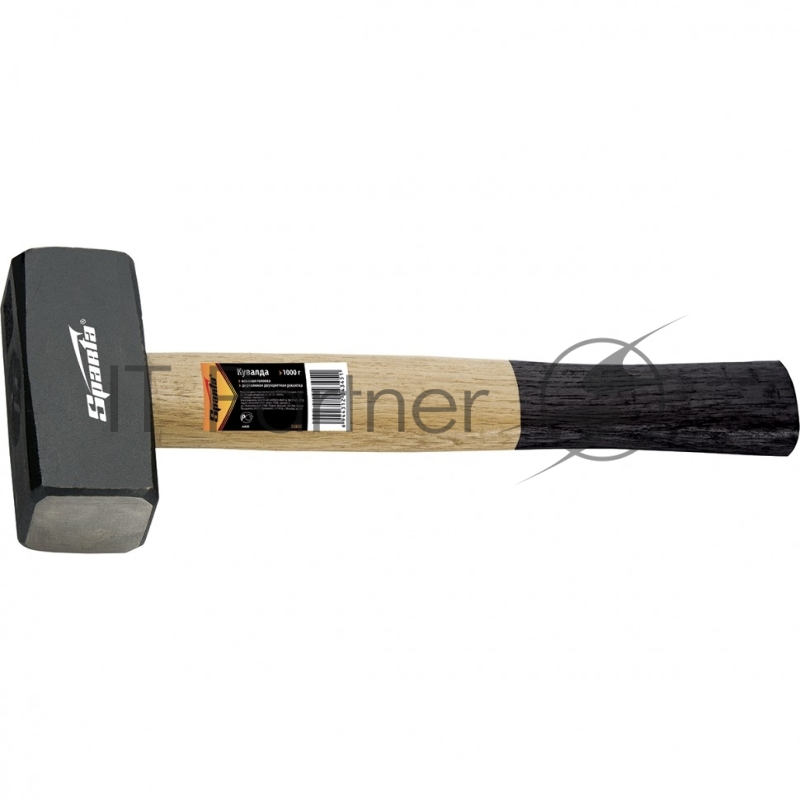 Кувалда, 1000 г, кованая головка, деревянная двухцветная рукоятка// Sparta