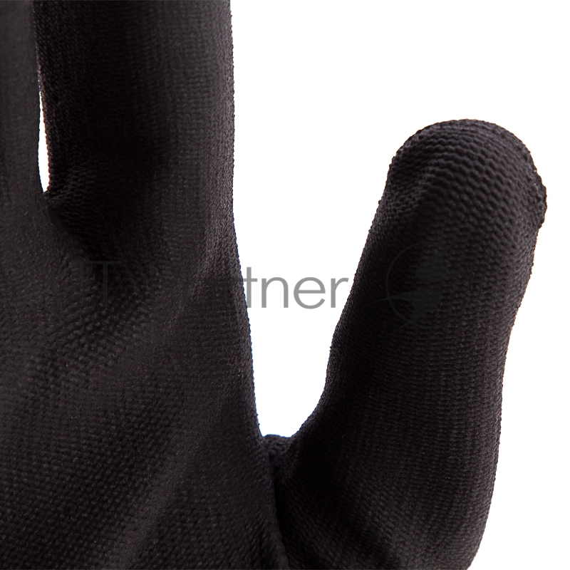 Перчатки трикотажные с черным полиуретановым покрытием, размер L, 15 класс вязки// Сибртех