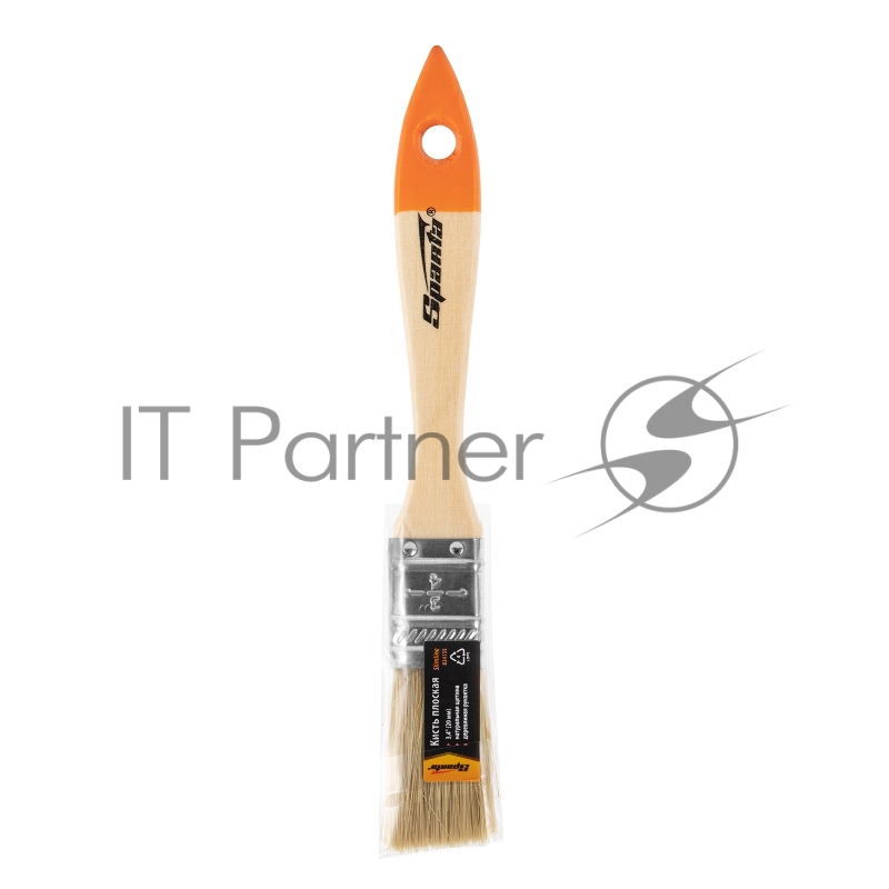 Кисть плоская Slimline 3/4 (20 мм), натуральная щетина, деревянная ручка// Sparta