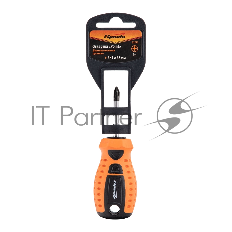 Отвертка Point, PH1 х 38 мм, 2-х компонентная рукоятка// Sparta