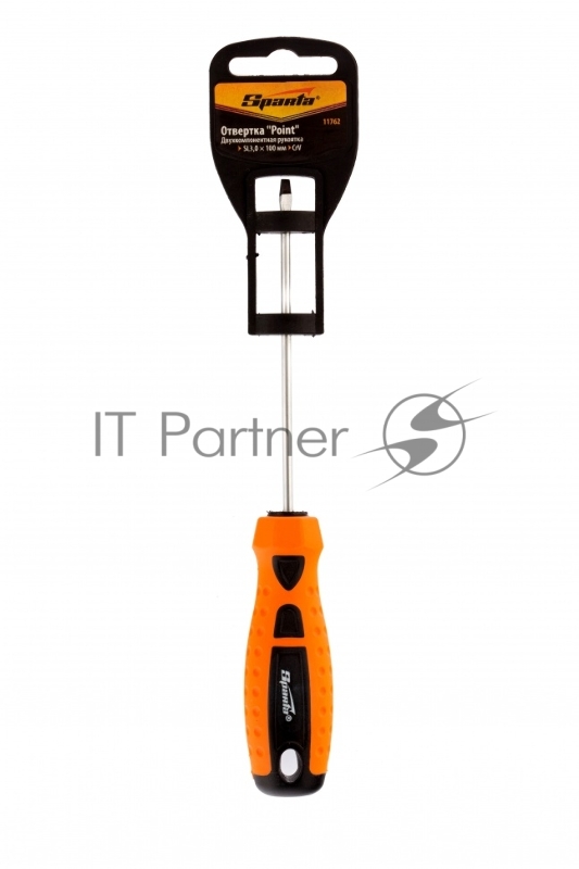 Отвертка Point, SL3,0 х 100 мм, 2-х компонентная рукоятка// Sparta