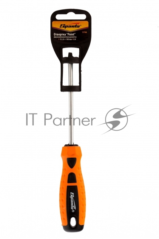 Отвертка Point, SL5,0 х 100 мм, 2-х компонентная рукоятка// Sparta
