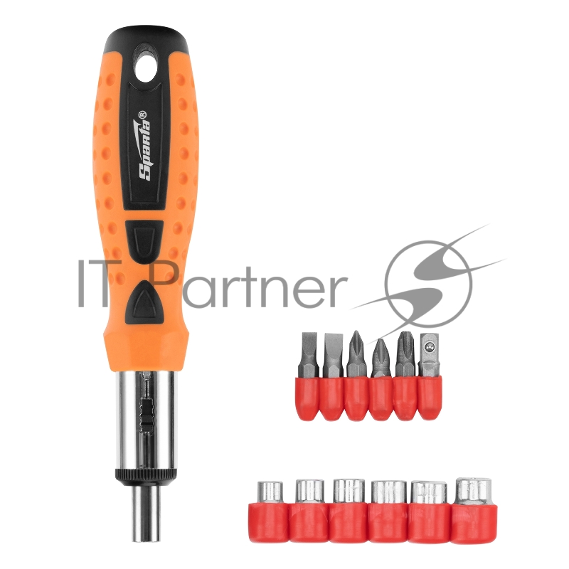 Отвертка реверсивная, биты, головки торцевые, 14шт.,// Sparta