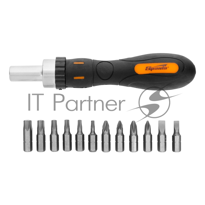 Отвертка реверсивная с набором бит, CrV, 12 шт.// Sparta