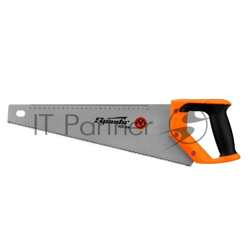 Ножовка по дереву, 400 мм, 7-8 TPI, зуб-2D, каленый зуб, линейка, двухкомпонентная рукоятка// Sparta