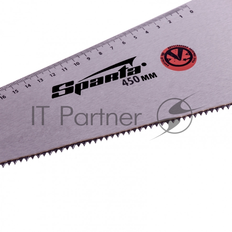 Ножовка по дереву, 450 мм, 7-8 TPI, зуб-2D, каленый зуб, линейка, двухкомпонентная рукоятка// Sparta