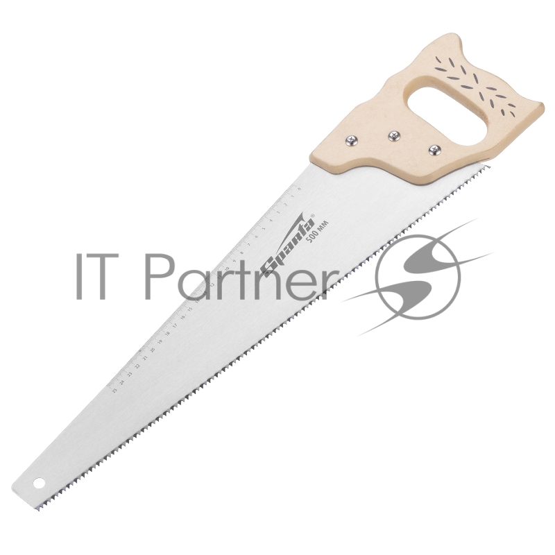 Ножовка по дереву, 400 мм, 7-8 ТРI, каленый зуб, линейка, деревянная рукоятка// Sparta