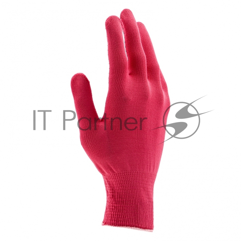Перчатки из синтетической нити, ПВХ точка, 13 класс, цвет розовая фуксия, L// Россия
