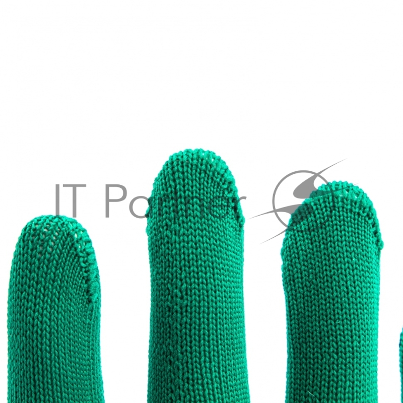 Перчатки из синтетической нити, ПВХ точка, 13 класс, цвет изумрудный, L// Россия