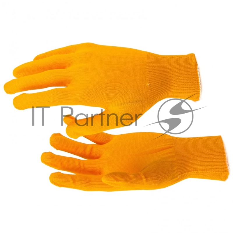 Перчатки из синтетической нити, 13 класс, оранжевые, XL// Россия