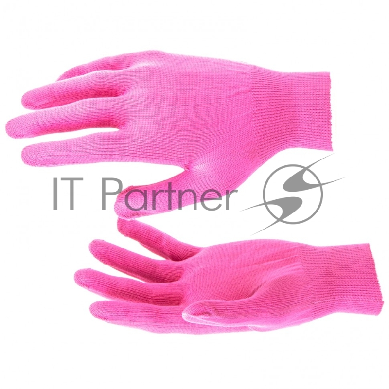 Перчатки из синтетической нити, 13 класс, цвет розовая фуксия, L// Россия