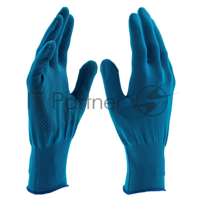 Перчатки из синтетической нити, ПВХ точка, 13 класс, цвет ультрамарин, XL// Россия