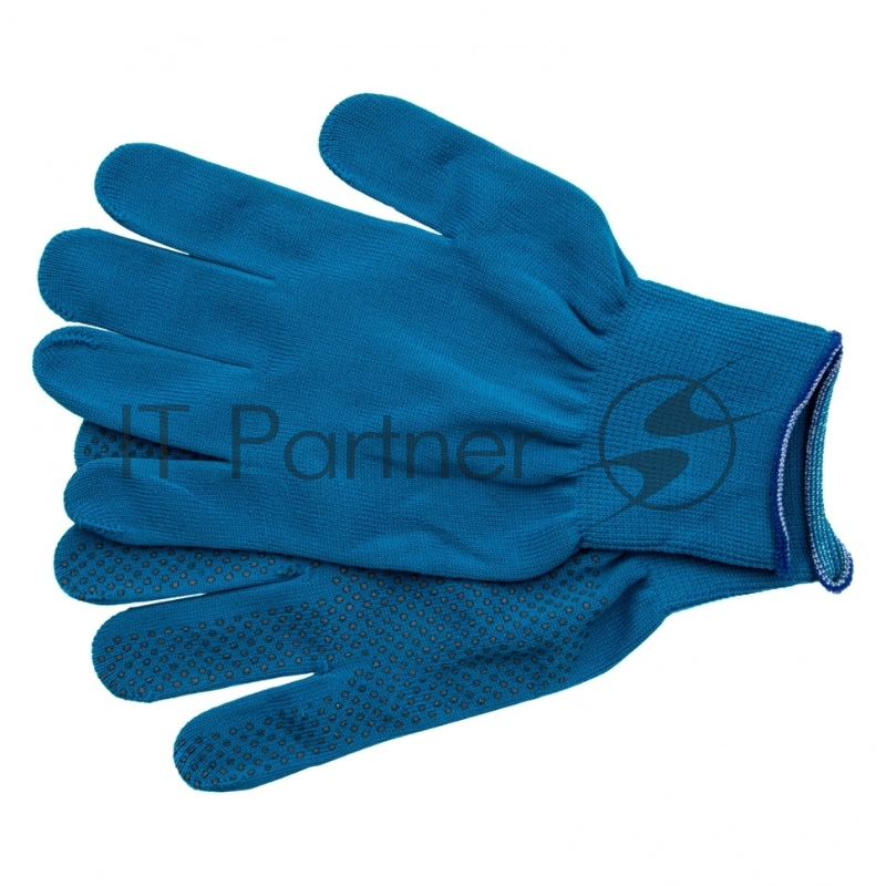 Перчатки из синтетической нити, ПВХ точка, 13 класс, цвет ультрамарин, XL// Россия