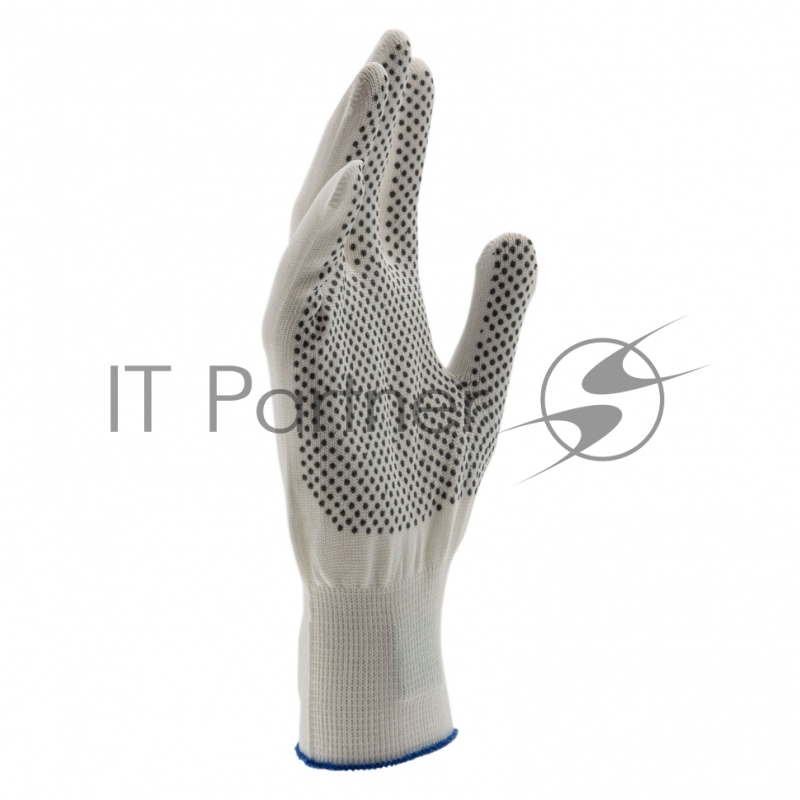 Перчатки из синтетической нити, ПВХ точка, 13 класс, белые, XL// Россия