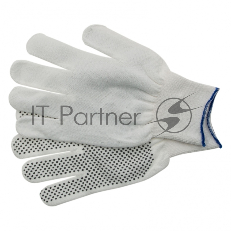 Перчатки из синтетической нити, ПВХ точка, 13 класс, белые, XL// Россия
