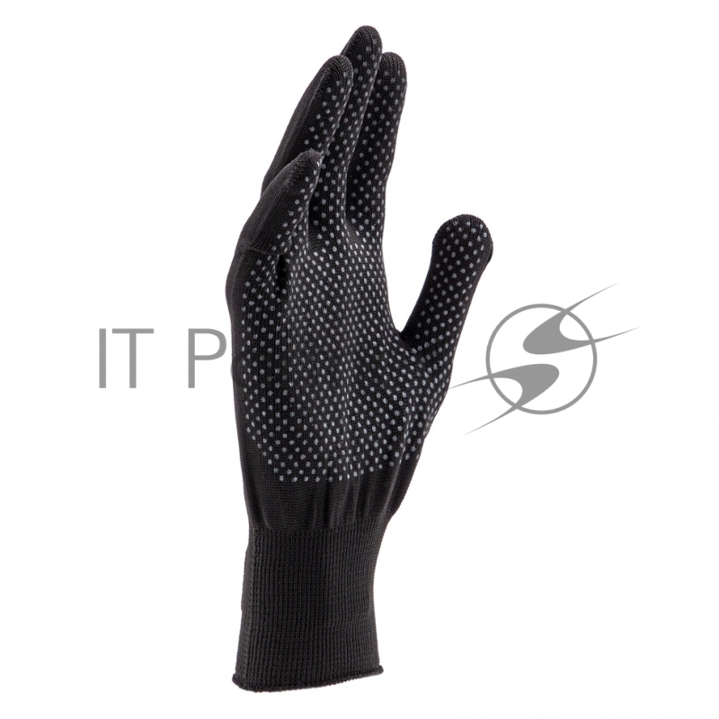 Перчатки из синтетической нити, ПВХ точка, 13 класс, чёрные, XL// Россия