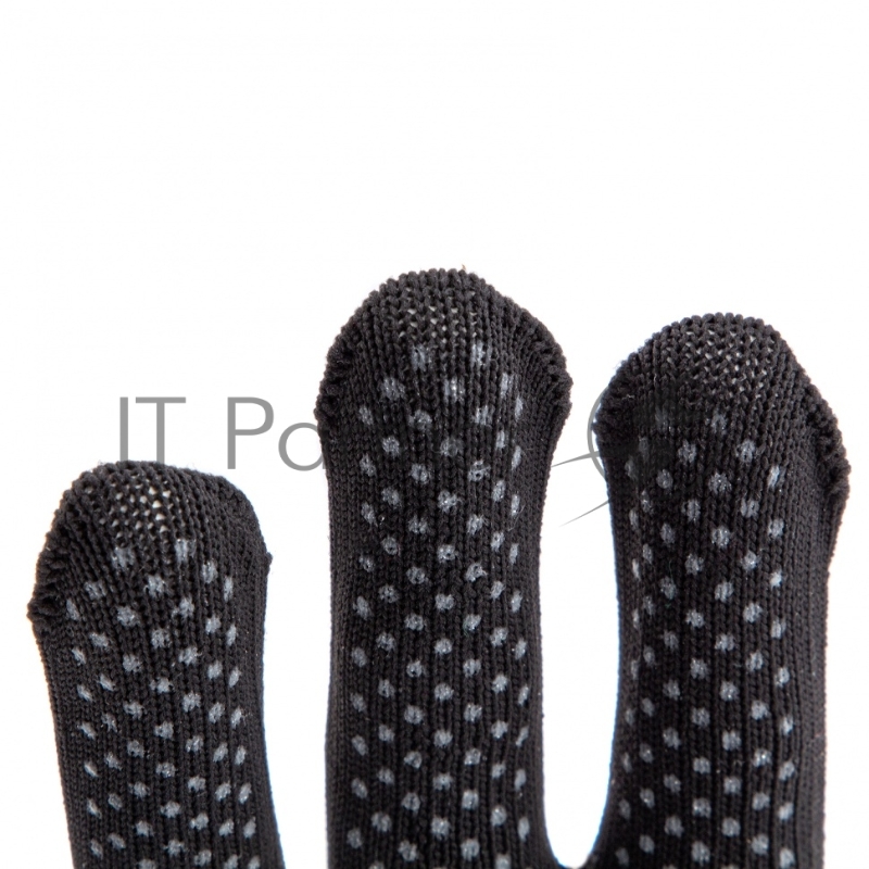 Перчатки из синтетической нити, ПВХ точка, 13 класс, чёрные, XL// Россия