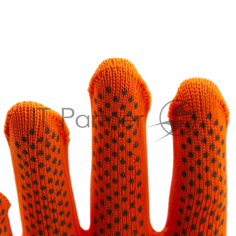 Перчатки из синтетической нити, ПВХ точка, 13 класс, оранжевые, XL// Россия