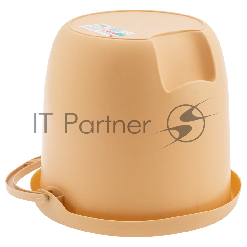 Ведро пластмассовое круглое 12 л, бежевое, Home// Palisad