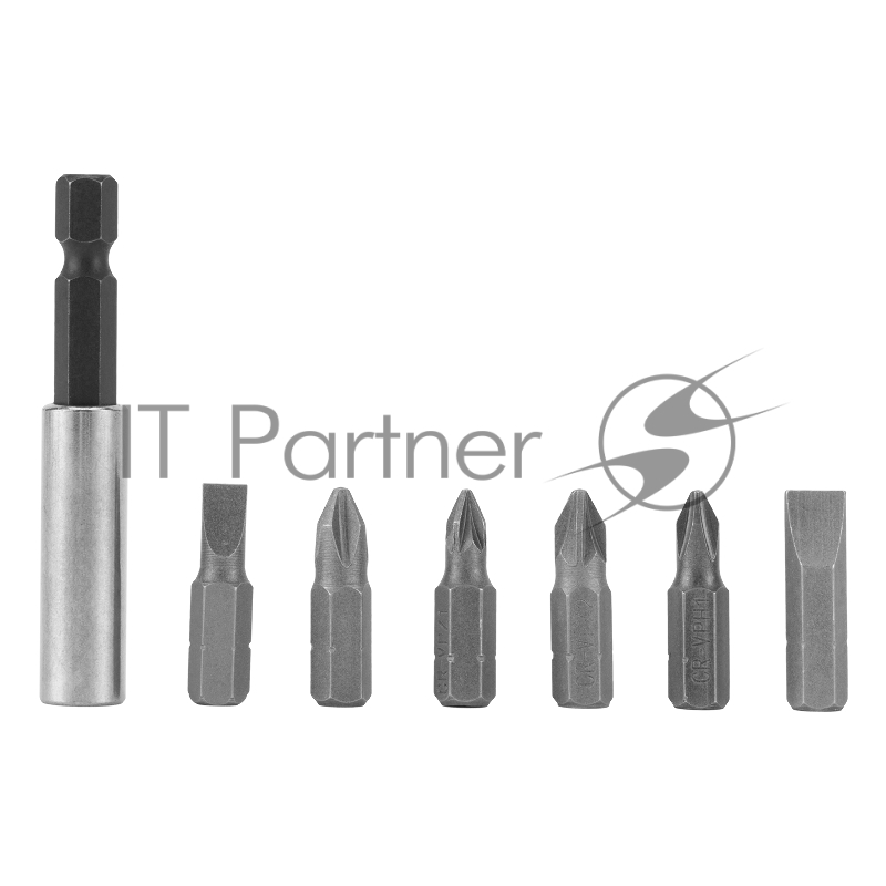 Набор бит, магнитный адаптер для бит, сталь 45Х, 7 предм., в пласт. закрытом боксе// Matrix