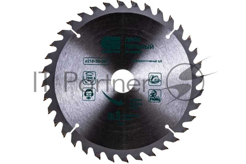 Пильный диск по дереву, ф210 х 30 мм, 36 зубьев// Сибртех