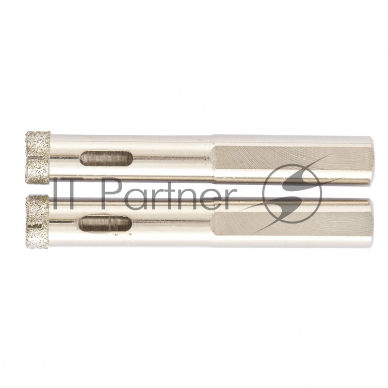 Сверло алмазное по керамограниту, 10 х 67 мм, 3-гранный хвостовик 2 шт.// Matrix