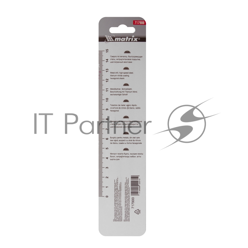 Сверло по металлу, 9 мм, HSS, нитридтитановое покрытие, цилиндрический хвостовик// Matrix