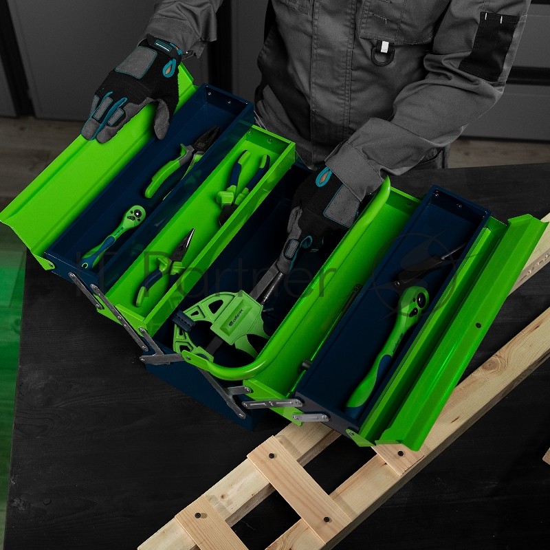 Ящик для инструмента, 430х200х200 мм, пять секций, металлический// Сибртех