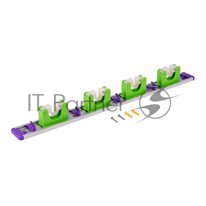 Алюминиевый настенный держатель для садово-огородного инструмента, 4 ячейки, 4 крюка// Palisad