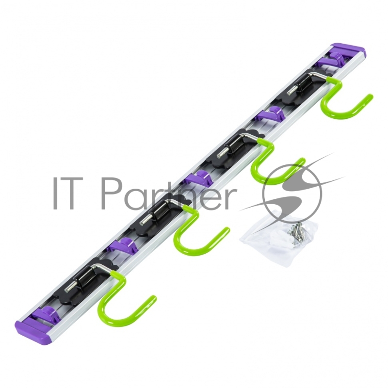 Алюминиевый настенный держатель для садового инструмента, 4 крюка// Palisad