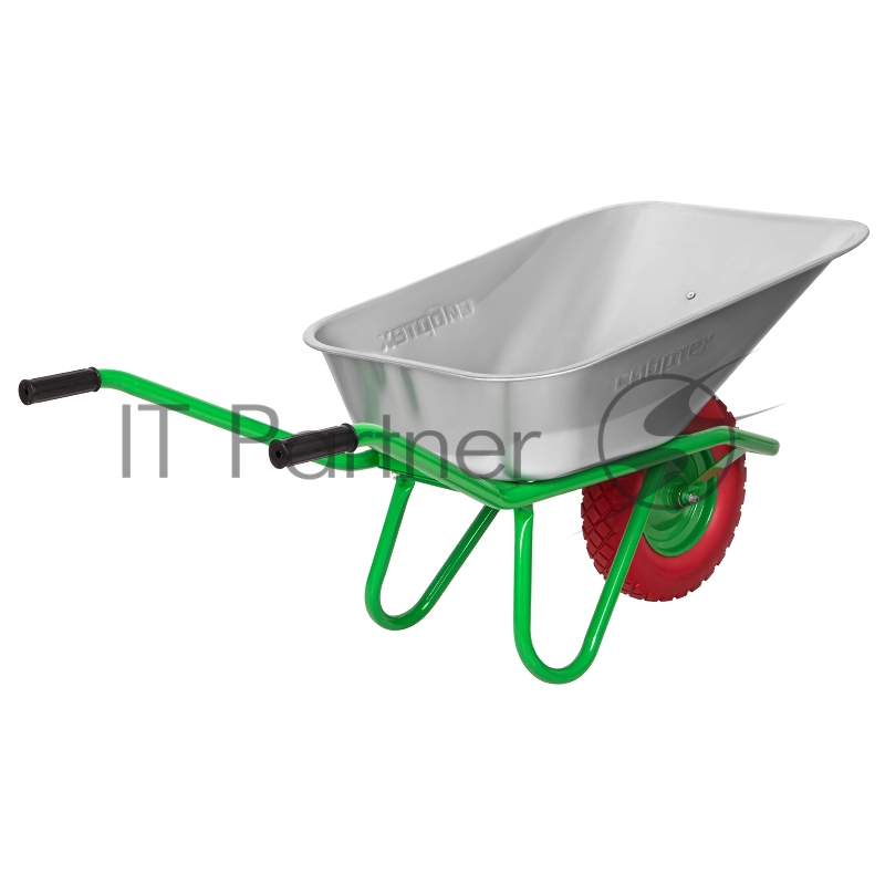 Тачка садово-строительная с PU колесом, грузоподъемность 180 кг, объем 90 л// Сибртех