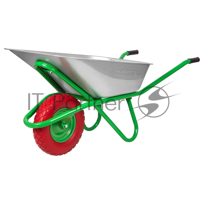 Тачка садово-строительная с PU колесом, грузоподъемность 180 кг, объем 90 л// Сибртех