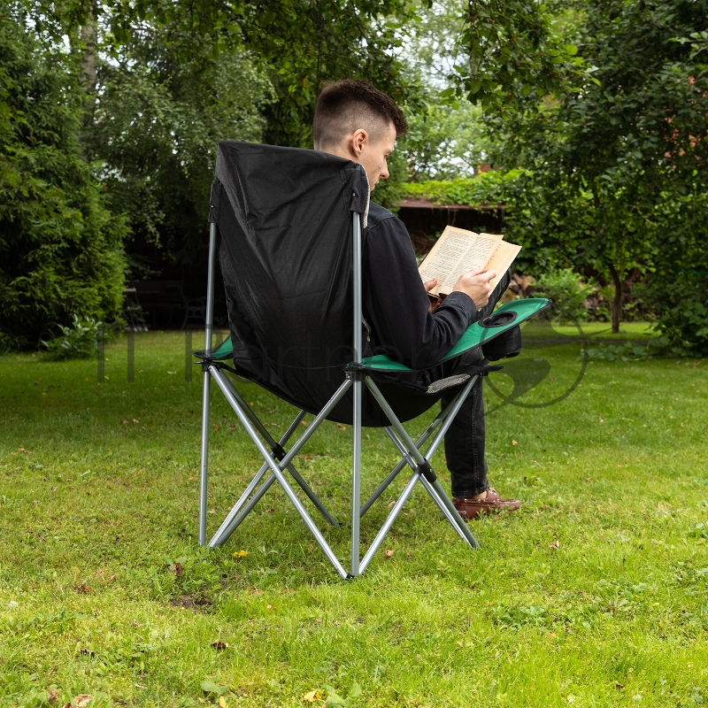 Кресло складное с подлокотниками и подстаканником 60x60x110/92 см, Camping// Palisad