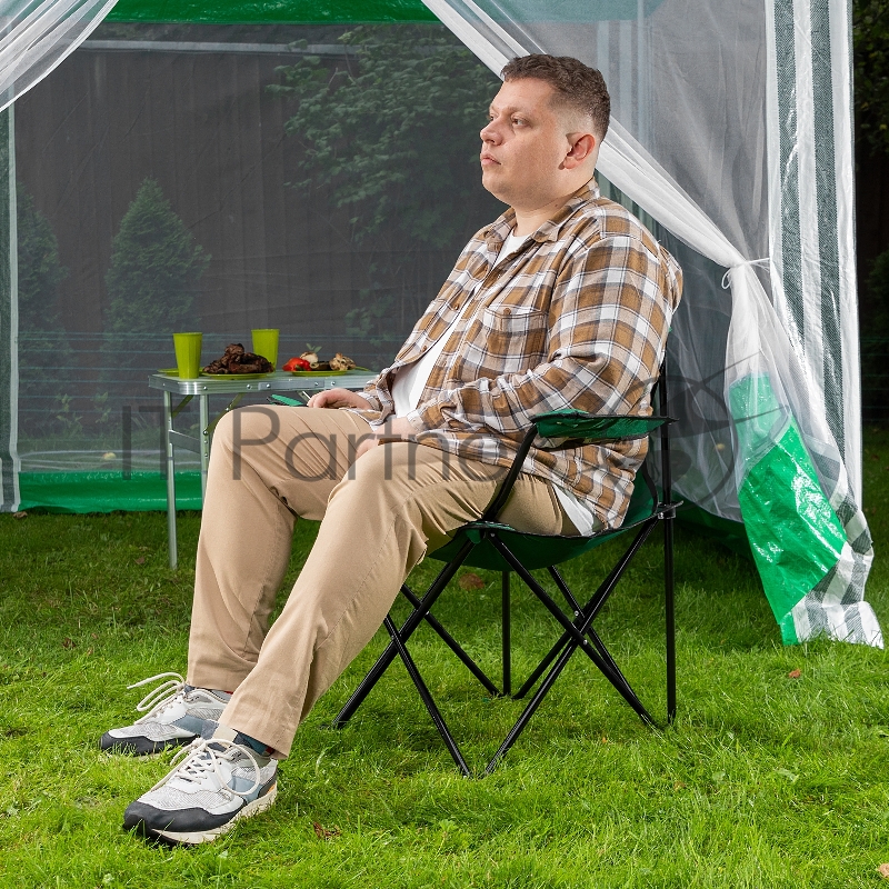 Стул складной с подлокотн. и подстак. 81х51х86 см, Camping// Palisad