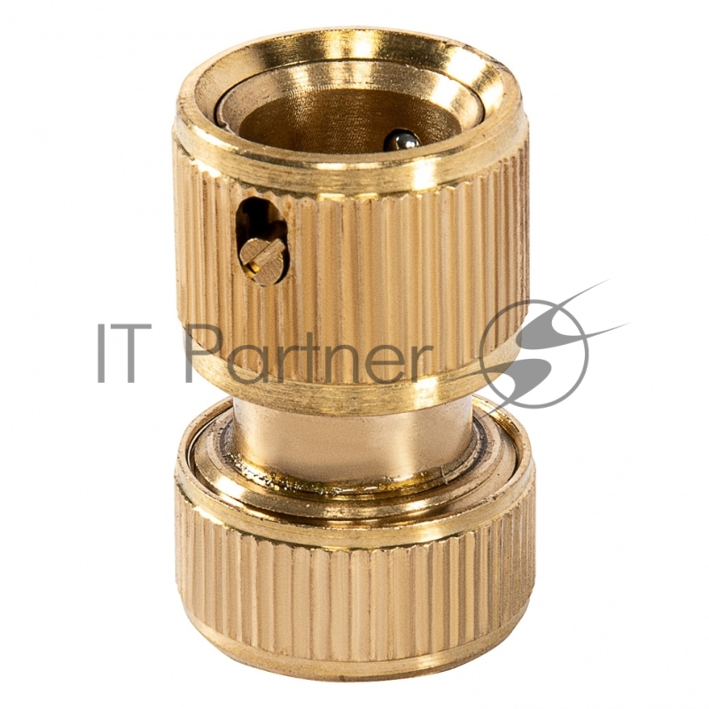 Набор для подключения шланга 1/2, (переходник, 2 соединит.аквастоп), латунный// Palisad