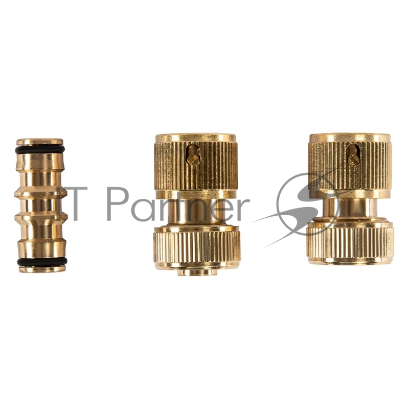 Набор для подключения шланга 1/2, (переходник, 2 соединит.аквастоп), латунный// Palisad
