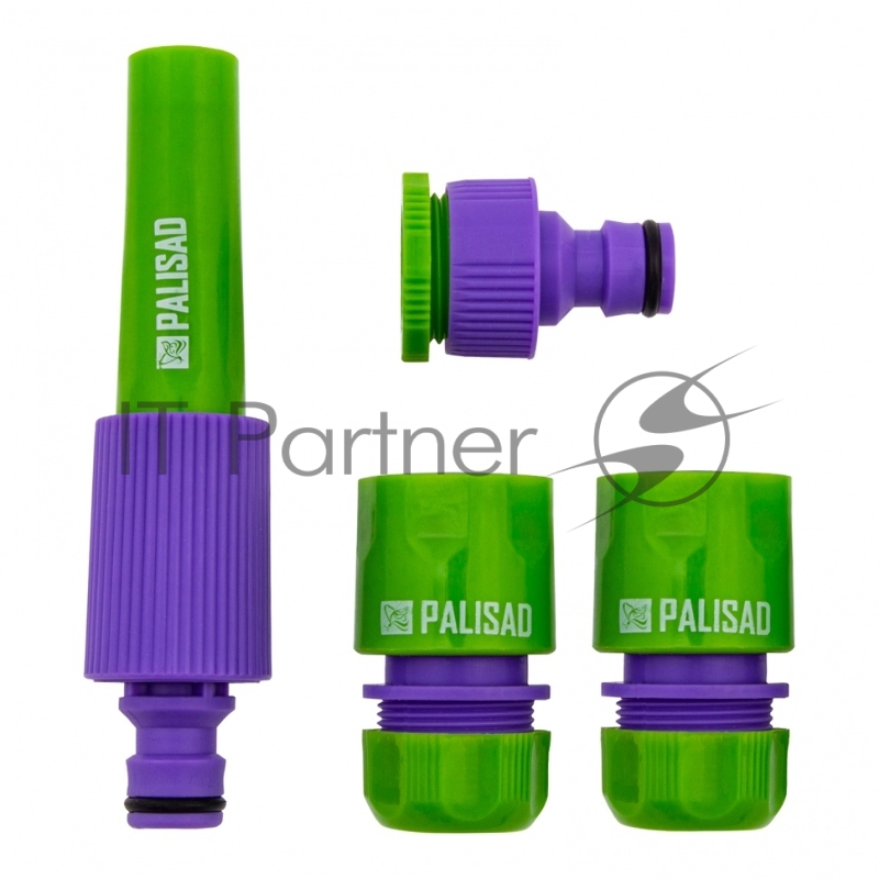 Набор для подключения шланга 1/2 (распылитель, 3 адаптера к распылителю)// Palisad