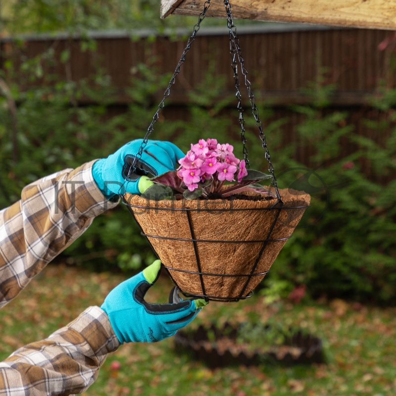 Кашпо подвесное с вкладышем из коковиты, конус, диаметр 30 см// Palisad