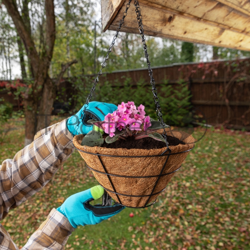 Кашпо подвесное с вкладышем из коковиты, конус, диаметр 30 см// Palisad