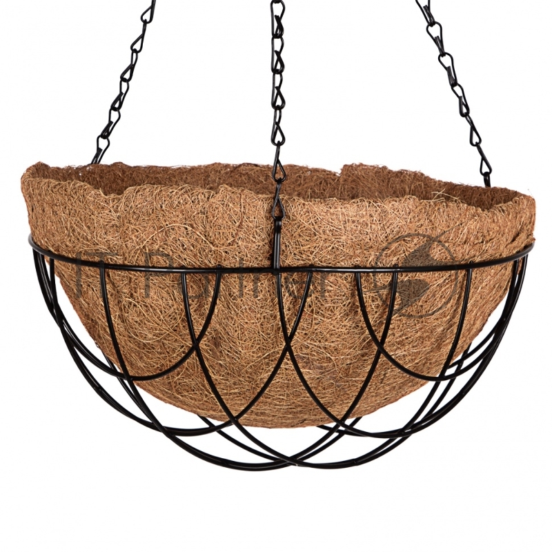 Кашпо подвесное с вкладышем из коковиты, полукруглое, диаметр 30 см// Palisad