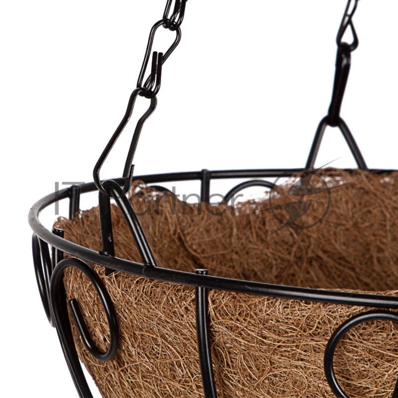 Кашпо подвесное с декором, с кокосовой корзиной, диаметр 25 см// Palisad