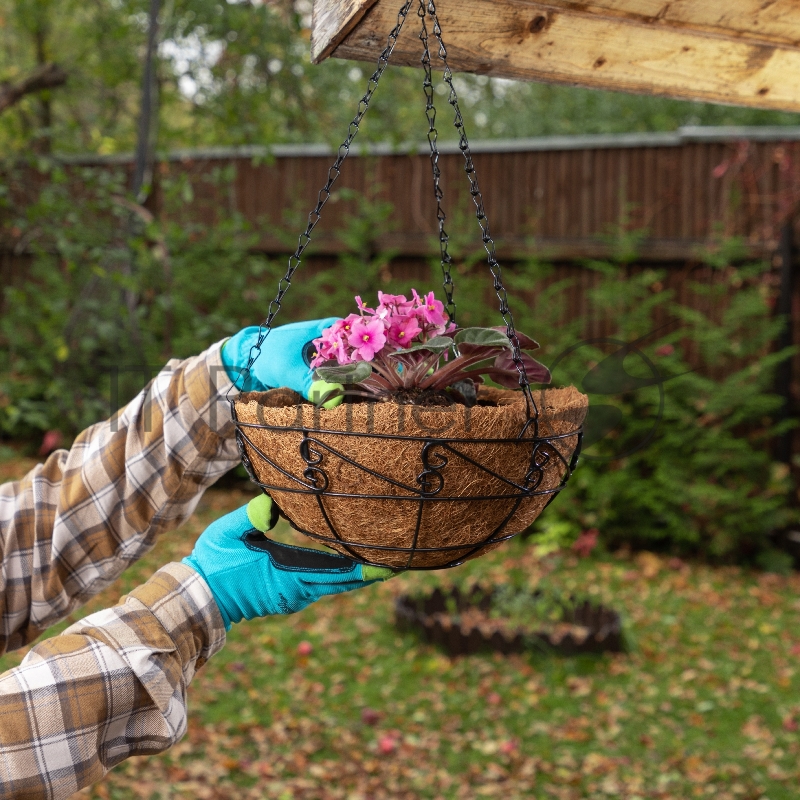 Кашпо подвесное с орнаментом, с кокосовой корзиной, диаметр 30 см// Palisad