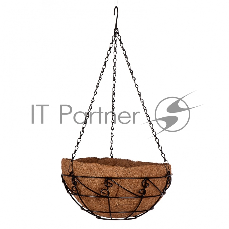 Кашпо подвесное с орнаментом, с кокосовой корзиной, диаметр 30 см// Palisad
