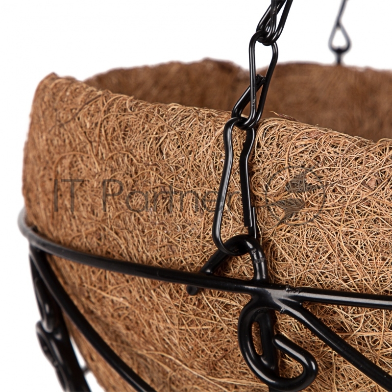 Кашпо подвесное с орнаментом, с кокосовой корзиной, диаметр 30 см// Palisad